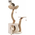 thumbnail image 1 of Modern Cat Tree for Indoor Small Cats - Real Wood Cat Tower with Scratch Post Hiding Enclosure-Unique Cat Tree, 1 of 6