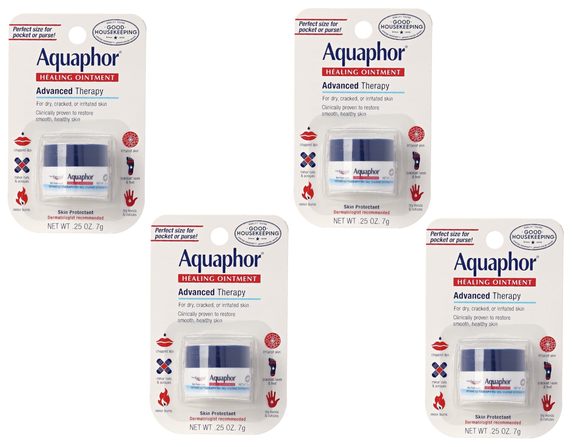 Aquaphor Healing Ointment, Advanced Therapy .25oz. (Pack of 4