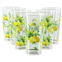 6pc Acrylic Drinkware Set 19oz Fresh Lemons