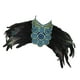 thumbnail image 1 of Capa de dama con chal de plumas artificiales para cóctel, cumpleaños, espectáculos Negro, 1 of 9