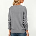 thumbnail image 6 of Knit Sweaters for Women, V Neck Long Sleeve Pullover Tops with Soft Fabric, Loose Casual Layering Blouse, Fall Winter Wear | VerBelle,Gray XL, 6 of 9