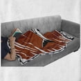 thumbnail image 6 of Shark Soft Flannel Fleece Throw Blanket, Killer Sea Creature Swimming in the Ocean in Grunge Graphic, Cozy Plush for Indoor and Outdoor Use, 50" x 60", Black White Burnt Sienna, by Ambesonne, 6 of 6
