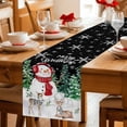 thumbnail image 5 of Black Christmas Table Runner 120 Inches Long Farmhouse Dress Scarves, Snowman Xmas Pine Trees Elk Snowflake Dining Tablerunner for Coffee Table/Kitchen Island/Party Décor, 13" x 120", 5 of 8