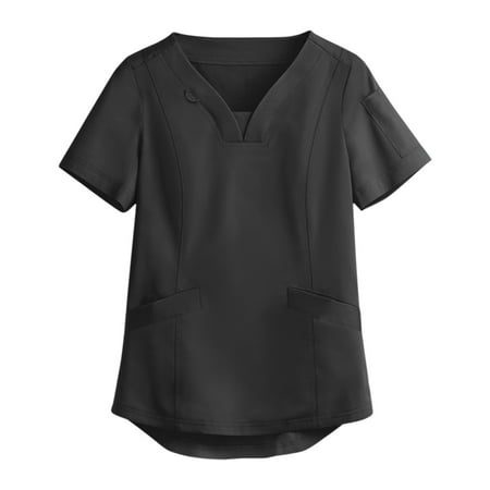 

Valentine s Day Scrub Tops for Women Sweet Heart Print Medical Uniform Soft Short Sleeve V Neck Working Uniforms with Pockets