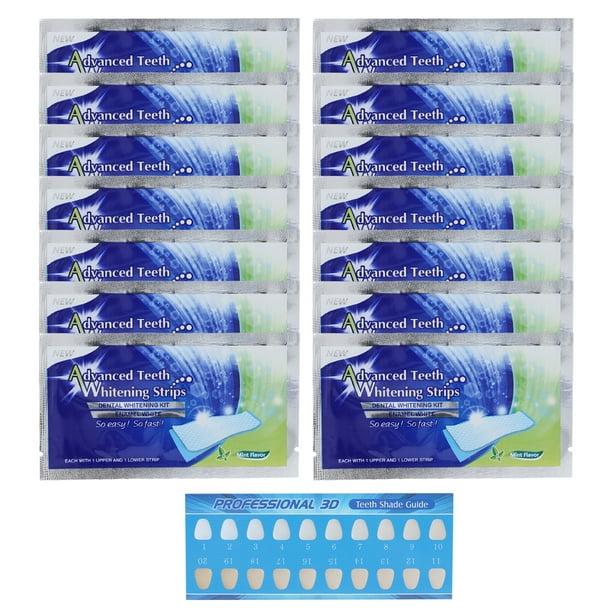 Tiras Blanqueadoras de Dientes, 14 Tiras Blancas No Sensibles Kit de Blanqueamiento Dental Blanqueador de Dientes para Blanquear los Dientes, Ayuda a Eliminar las Manchas de Vino de Soda de Café Humea EOTVIA NO