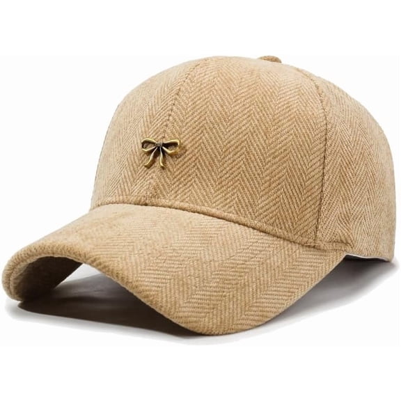 shanyuz Corduroy Baseball Cap for Women Chic Bow Tie Headwear Trucker Hats Outdoor