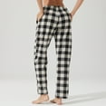 thumbnail image 4 of YUSHOW Women Fleece Pajama Pants Comfy Buffalo Plaid Pjs Bottoms with Pockets, Gray Plaid, S, 4 of 7