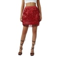 thumbnail image 3 of Jupe à Sequins pour Femmes avec Frange Scintillante Foulard Sexy Boho Ventre à Franges pour Danse Fête Rave, 3 of 6