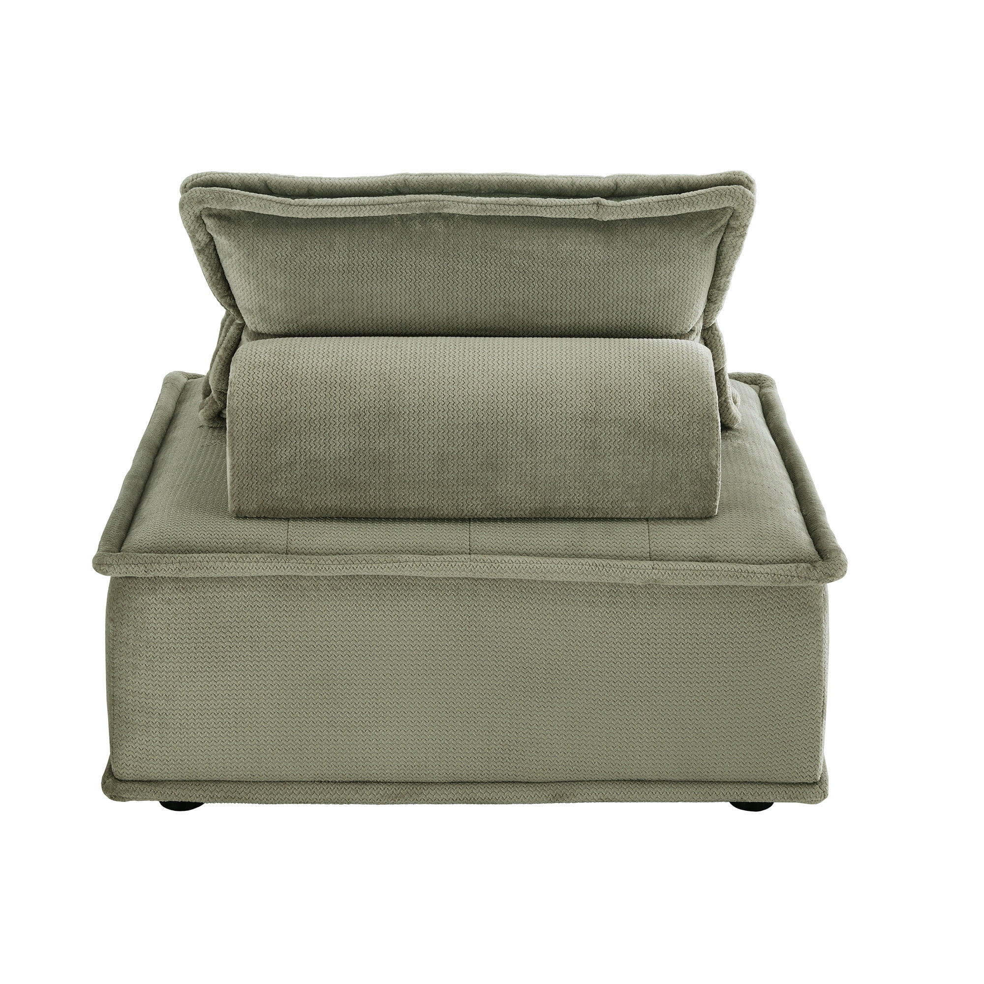 Weston Home Skagway Velvet Tufted Modular Accent Chair with Pillow Back, Moss Green
