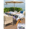 thumbnail image 6 of 60x120 Inch Outdoor Tablecloth with Umbrella Hole Zipper Rectangle Purple Flowers Rectangular Tablecloths Outside Waterproof Weeping Spring Floral Truck Butterfly Wooden Patio Table Cover for Picnic, 6 of 8