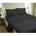 thumbnail image 6 of ROYALE LINENS 4 Piece King Sheets Set - Soft Brushed 1800 Microfiber Bedding - 1 Fitted, 1 Flat Sheet, 2 Pillow Cases - Wrinkle Free & Fade Resistant - Hotel Luxury Bed Sheets (Stripe Black, King), 6 of 10