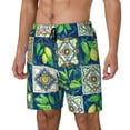 thumbnail image 2 of Uemuo Lemon and Leaves Pattern Mens Swim Trunks Quick Dry Board Shorts with Mesh Lining, Stretch Beach Shorts Quick Dry No-Chafing Board Shorts-Small, 2 of 9