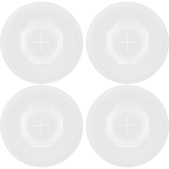 4pcs Silicone Cup Covers Round Cup Lids Reusable Straw Hole Design Silicone Lids