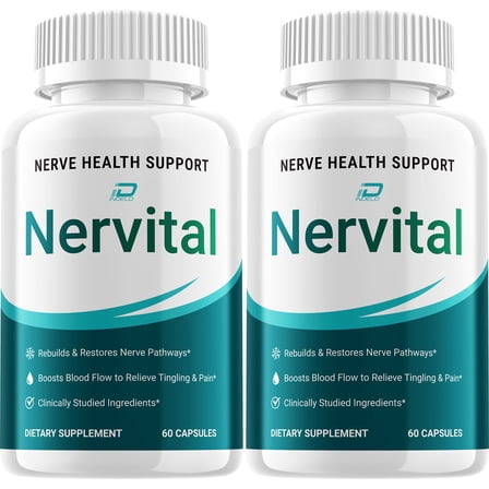 Nervital Capsules – Nervital Natural Ingredients Glycogen Support, 2 Pack, 120 Capsules