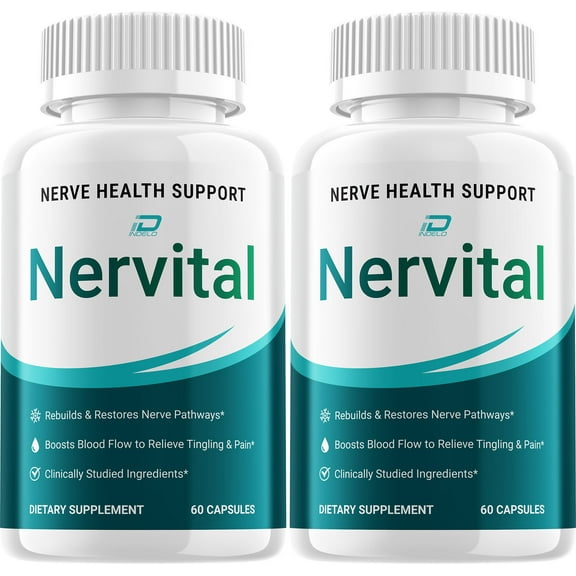 Nervital Capsules – Nervital Natural Ingredients Glycogen Support, 2 Pack, 120 Capsules
