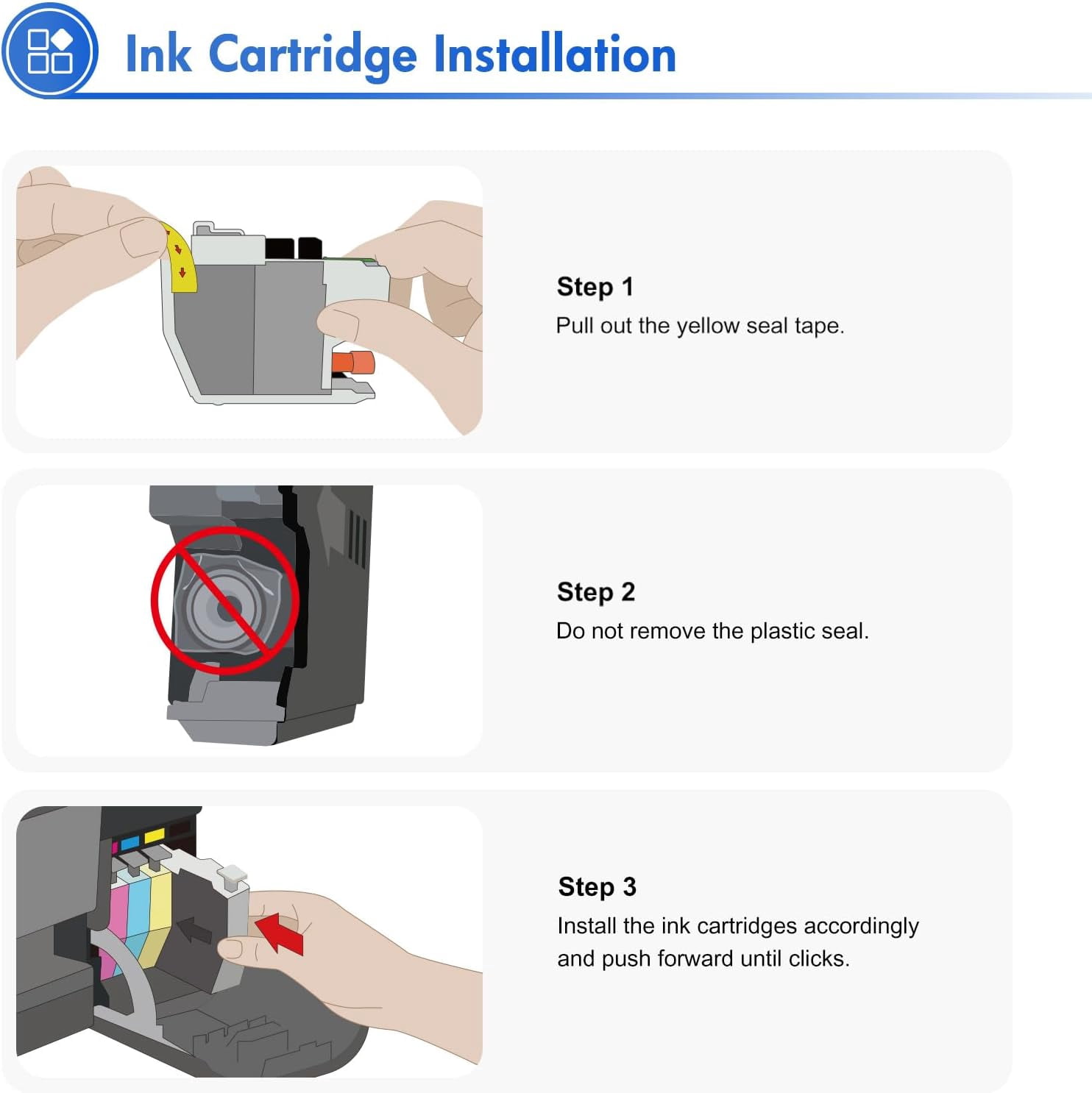 LC401 LC401XL Ink for Brother LC401 Ink Cartridge LC401 Brother Ink Cartridge for Brother MFC-J1010DW MFC-J1012DW MFC-J1170DW MFC-J1800DW Printer (4-Pack, Black, Cyan, Magenta, Yellow)