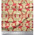 thumbnail image 1 of Soimoi Beige Poly Georgette Fabric Life Ring & Anchor Hook Nautical Print Fabric by the Yard 42 Inch Wide, 1 of 1