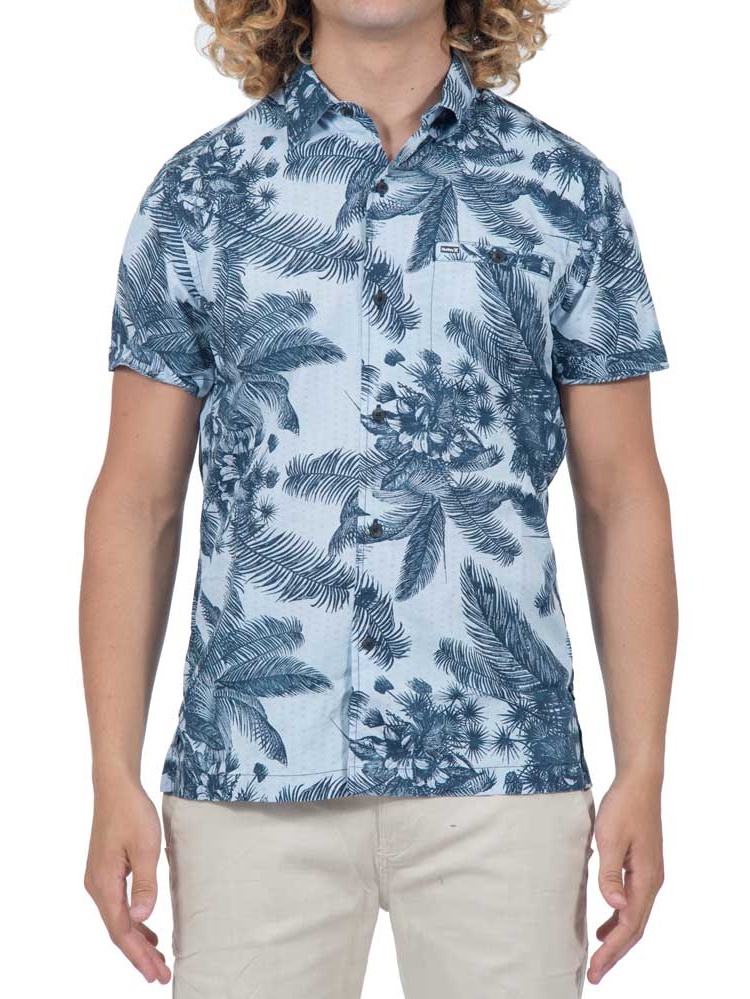 Long Waves Short Sleeve Shirt (Obsidian 
