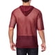 thumbnail image 3 of Camisetas de malla transparente INSPIRE CHIC para hombres, con mangas cortas transparentes, camiseta de club con capucha, 2XL roja, 3 of 5