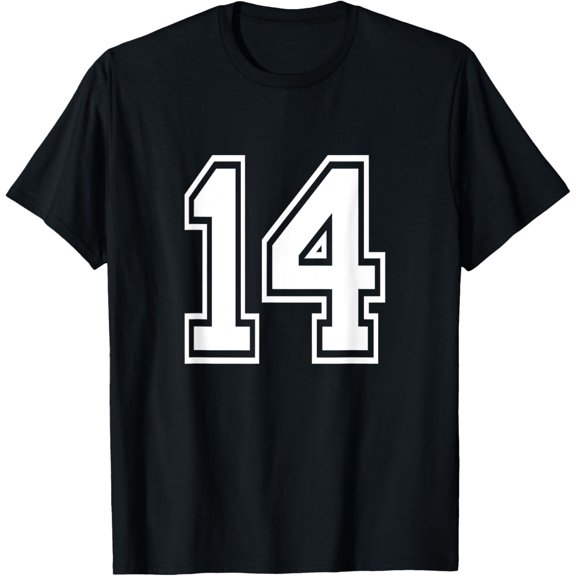 Premium Daily Comfort - Number 14 T-Shirt Birthday Varsity Sports Team Jersey T-Shirt