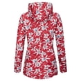 thumbnail image 4 of Baberdicy Women's Reversible Printed Raincoat, Lightweight Packable Waterproof Windbreaker , Reversible Printed Raincoat, Lightweight Windbreaker, Packable Jacket Red L, 4 of 5