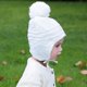 thumbnail image 4 of Gorro con orejeras de Color sólido para bebé, conjunto de guantes, gorros con bolas de piel, Kit de manoplas, gorro de punto para niño pequeño, invierno cálido, 4 of 5