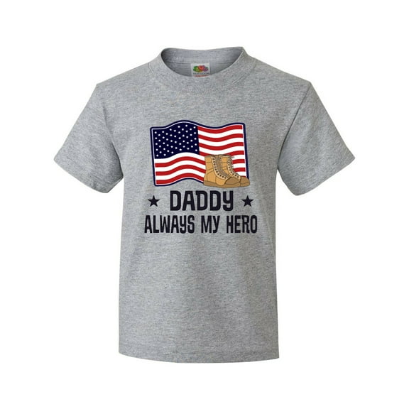 Inktastic Military Daddy Always My Hero Youth T-Shirt