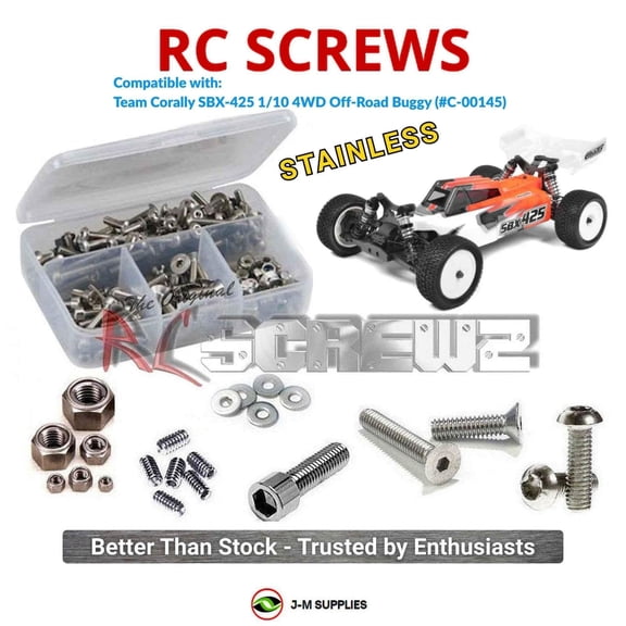 RCScrewZ Stainless Screw Kit cor023 for Team Corally SBX-425 1/10 4WD Off-Road Buggy (#00145) | PRO