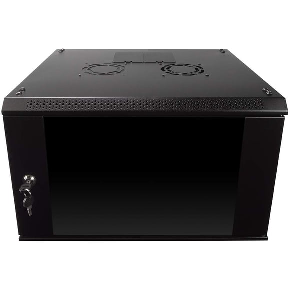 Armario para servidores NavePoint 6U con puerta de cristal y ventilador de refrigeración