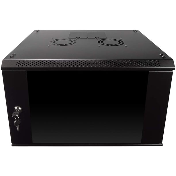 Armario para servidores NavePoint 6U con puerta de cristal y ventilador de refrigeración