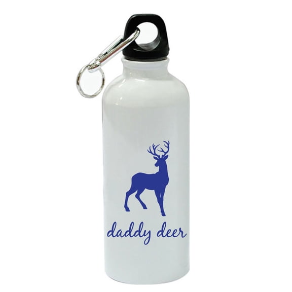 Daddy Deer White Aluminum Sports 20 oz Water Bottle