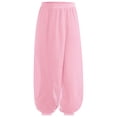 thumbnail image 3 of TSSOE Kids Girls Split Chiffon Overlay Indian Belly Dance Harem Pants Practice Sports Yoga Performance Trousers Pink 6, 3 of 5