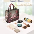 thumbnail image 4 of Flamingoes Flowers Leaves Floral Corduroy Tote Bag Handbag Large Messenger Bag Shoulder Crossbody Zipper Bag Purse, 4 of 8