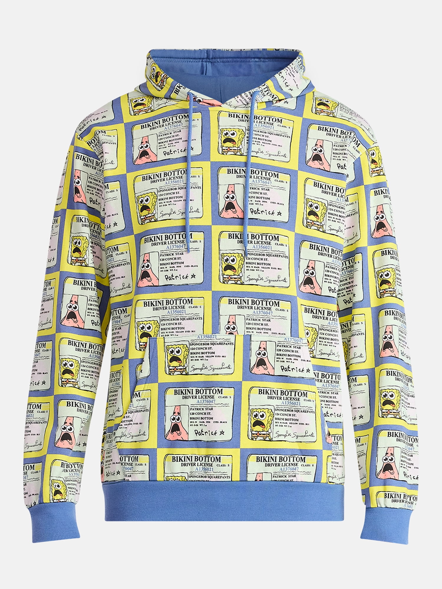 SpongeBob SquarePants Men's & Big Men's Graphic Fleece Hoodie with Long Sleeves, Sizes S-3XL