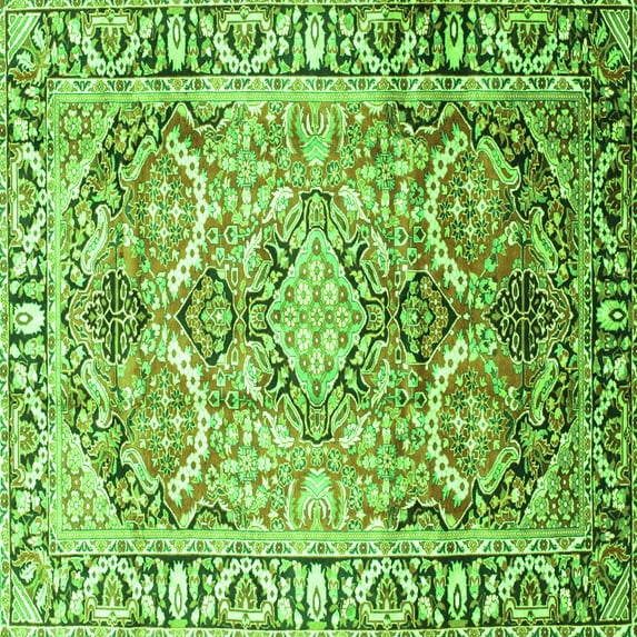 Ahgly Company Indoor Square Persian Green Traditional Area Rugs, 4' Square