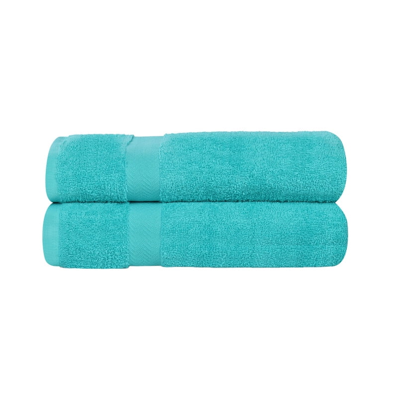 Superior Franklin 2-Piece Cotton Bath Sheet Set, Super Soft Quick Dry Fade Resistant Towels, Turquoise