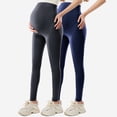 thumbnail image 2 of AINIYS Women's Maternity High Waisted Leggings Soft Stretch Tummy Support Pants for Daily Wear Yoga Errands Gray L, 2 of 7