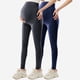 thumbnail image 2 of Amzcrzy 2PC Leggings premamá color liso por encima de la barriga clásicos largo completo cómodos suaves yoga ejercicio informal S-XL Gris, 2 of 6