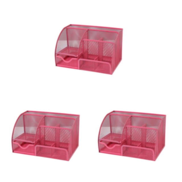 Methold Organizador de escritorio de Metal Multi Grid Hallow reemplazo antideslizante de gran capacidad Home Office Pen Phone Glue Holder Stand Type3 NO3