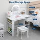 thumbnail image 5 of 2-in-1 para niños vanity con lighted mirror - little girls' vanity mesa y stool, equipped con estante, cajón y abiertos estantes, perfect para 3 - 9 year - old girls - blanca, 5 of 7