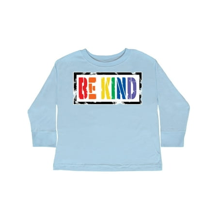 

Inktastic Be Kind Stencil LGBT Rainbow Gift Toddler Boy or Toddler Girl Long Sleeve T-Shirt