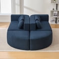thumbnail image 6 of Harper & Bright Designs Boneless Couch Modular Sectional Sofa, Sponge Compression Sofa Free combination, Curved Foam Floor Sofa Bed with Deep Seating for Living Room, Blue, 6 of 13