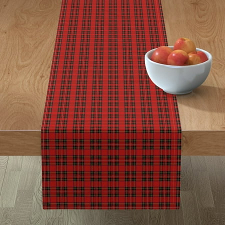 

Cotton Sateen Table Runner 108 - Royal Tartan Punk Plaid Red Preppy Christmas Print Custom Table Linens by Spoonflower