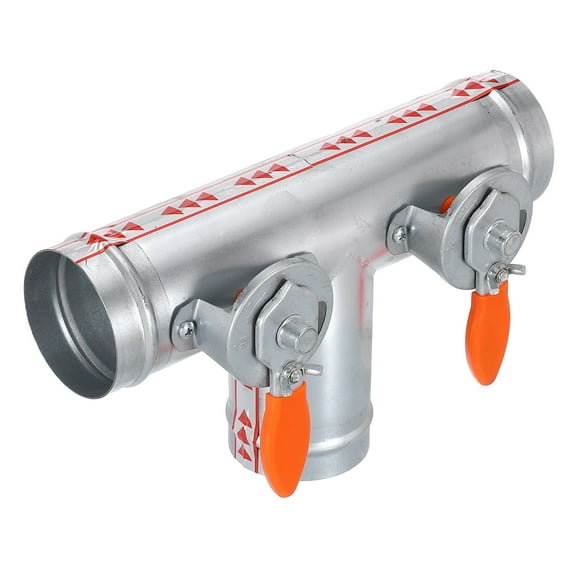 3 Inch 3 Way Splitter, T-Shaped Metal Manual Volume Damper for Vents Fans Extractors Range Hoods Heating Systems