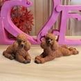 thumbnail image 3 of facefd Poodle Dog Statue Animals Figurine Living Room Office Decoration Light Brown, 3 of 8