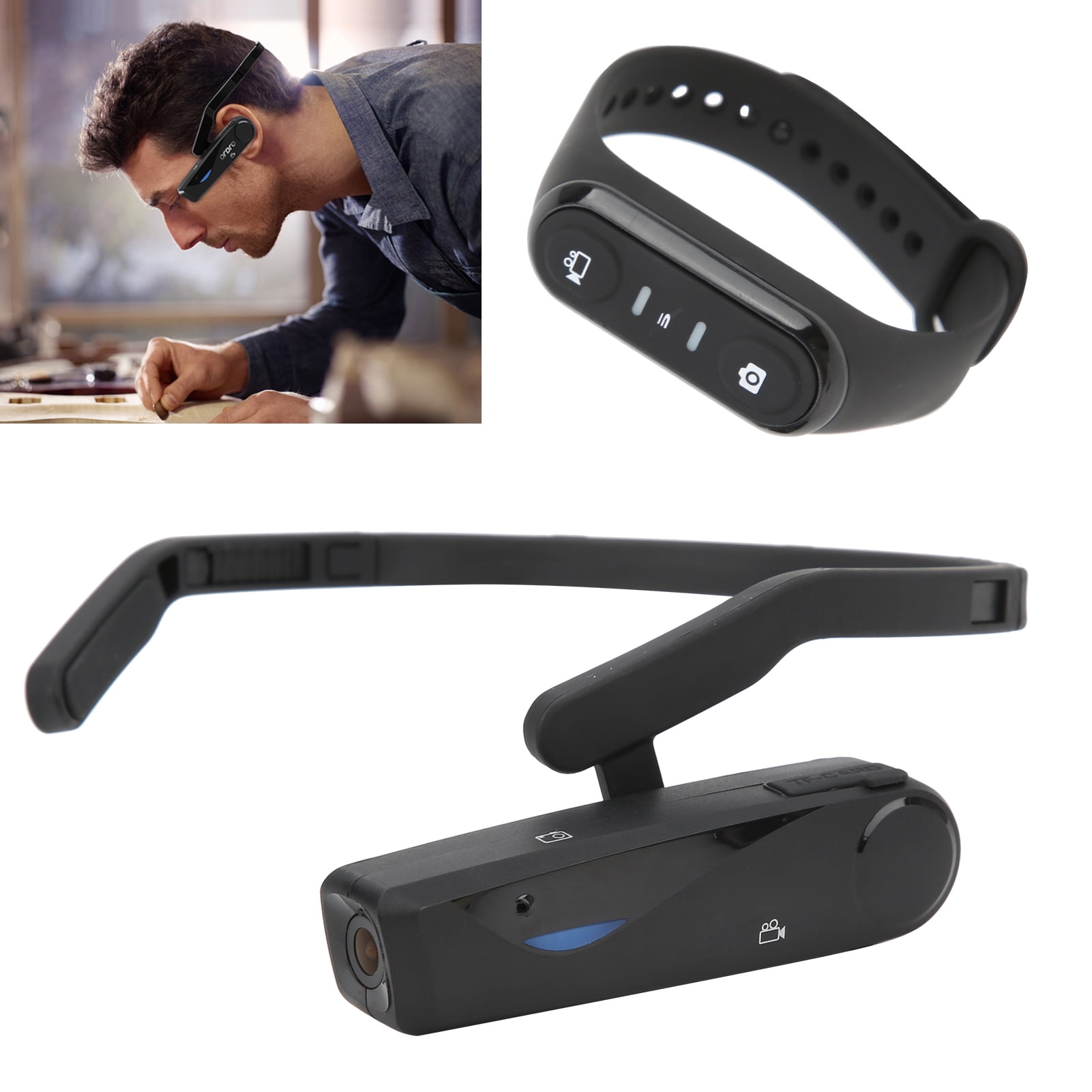 YLSHRF Head Mounted Camera,WiFi Head Wearable Vlog Cameras 1080P Full