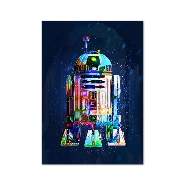 Póster de Star Wars con impresiones de R2-D2 de acuarela de ciencia ficción para niños, regalo de cumpleaños, pintura en lienzo, imágenes de BB-8 de Robot para decoración de habitación de niños