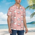 thumbnail image 3 of Rateoe Girl Rabbit Pattern Men’s Hawaiian Shirt – Short Sleeve Button-Down Tropical Beach Shirt, Lightweight & Breathable Casual Aloha Shirt with Pocket,3X-Large, 3 of 7