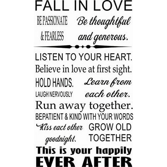 Fall In Love ~ Marriage Love Quote 22" x 36" Vinyl Wall Art Decal