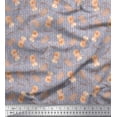 thumbnail image 1 of Soimoi Satin Silk Fabric Leaves,Tree Stump & Squirrel Animal Print Fabric by the Yard 42 Inch Wide, 1 of 1